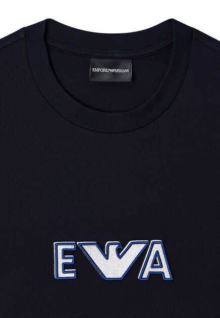 Футболка EMPORIO ARMANI  - Хлопок - цвет синий