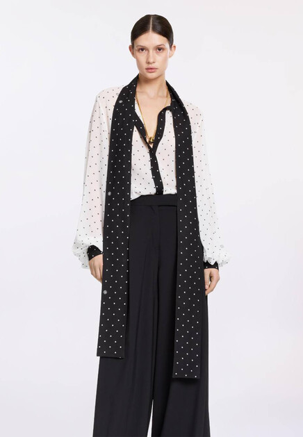 Блуза с принтом в горошек ELIE SAAB