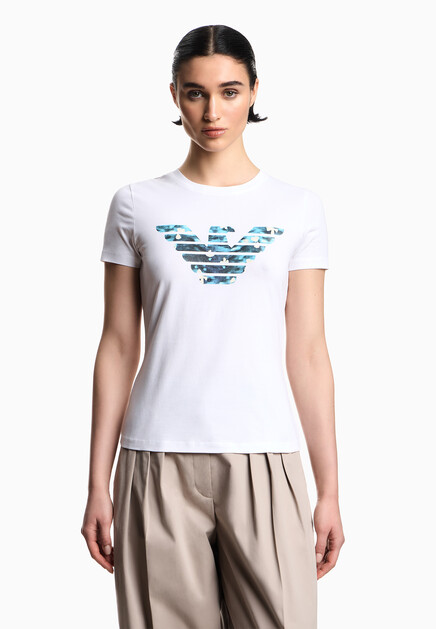 Футболка EMPORIO ARMANI  - Хлопок - цвет белый