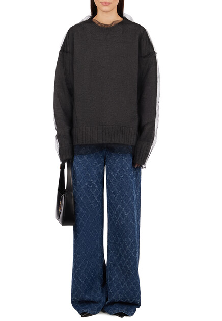 Джемпер с декоративной сеткой MSGM - ИТАЛИЯ