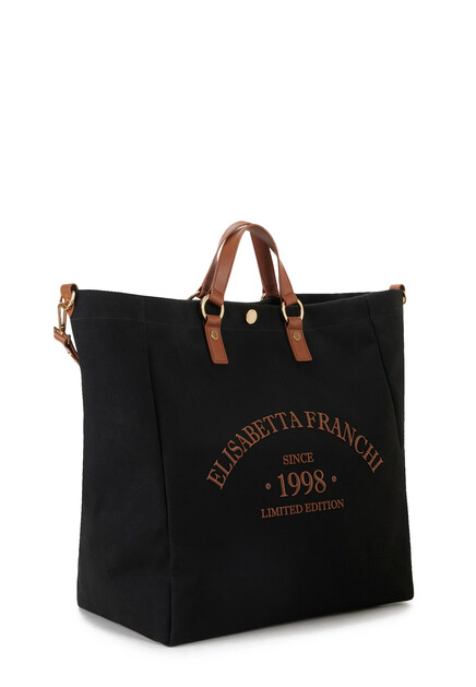 Сумка ELISABETTA FRANCHI  - Хлопок - цвет черный