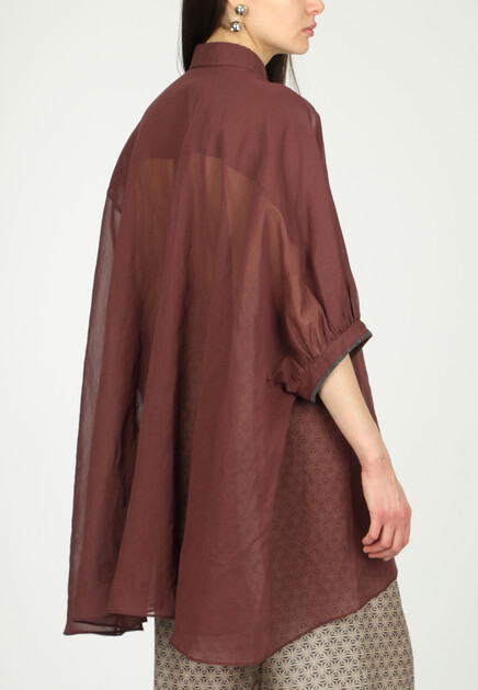 Рубашка BRUNELLO CUCINELLI  - Хлопок - цвет бордовый