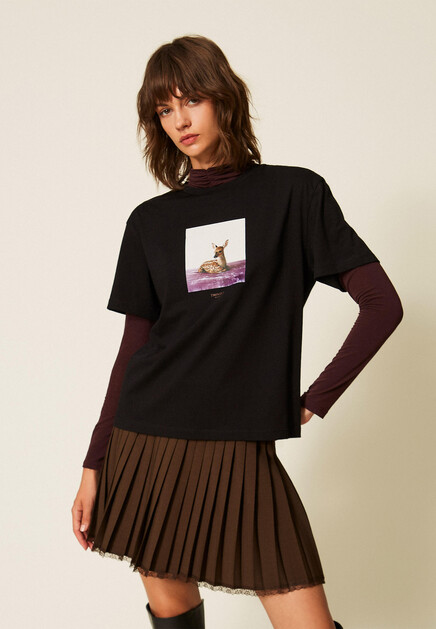 Футболка TWINSET Milano  - Хлопок - цвет черный