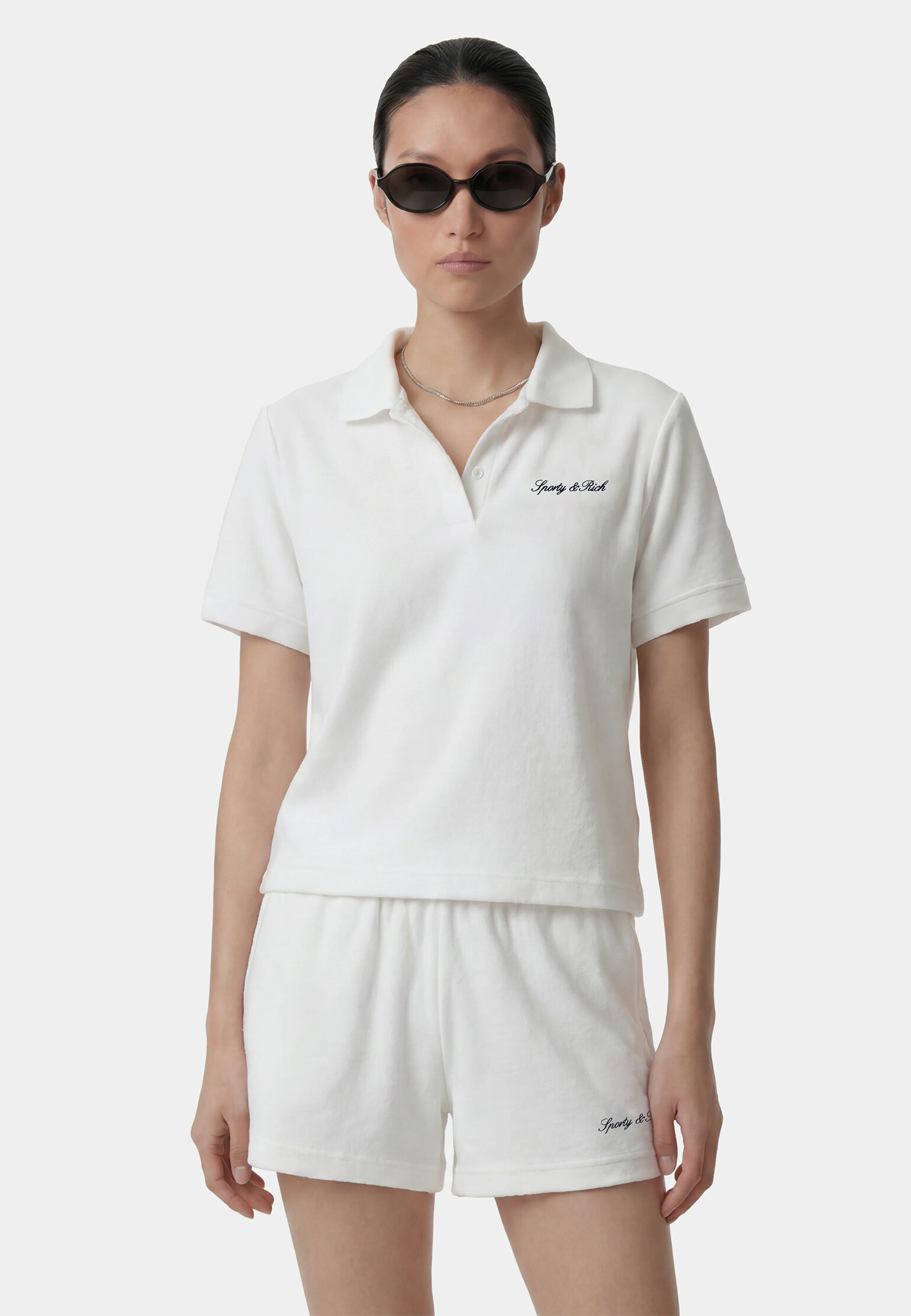 Хлопковое поло с логотипом SPORTY&RICH