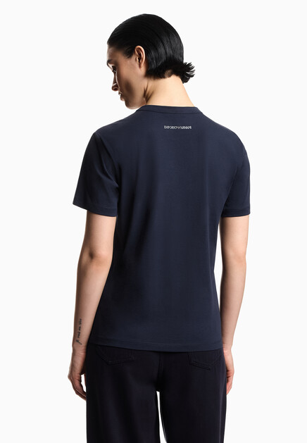 Футболка EMPORIO ARMANI  - Хлопок - цвет синий