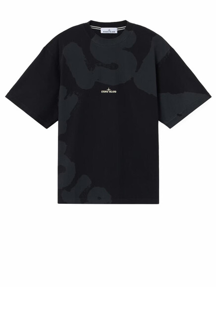 Хлопковая футболка с принтом на спине STONE ISLAND