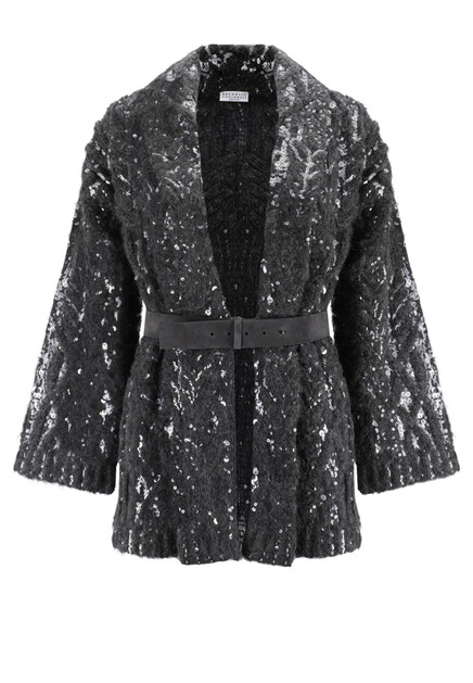 Утеплённый кардиган с пайетками BRUNELLO CUCINELLI