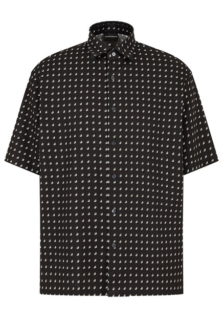 Рубашка из смесового хлопка EMPORIO ARMANI