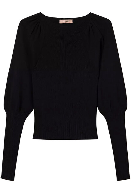 Приталенный трикотажный джемпер со сборками TWINSET Milano