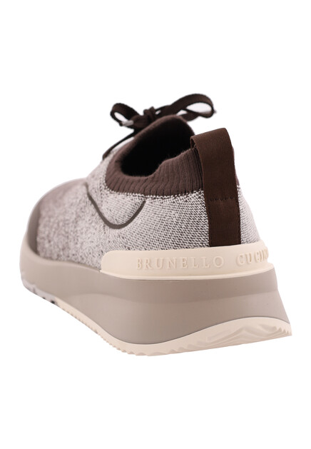 Кроссовки BRUNELLO CUCINELLI  - Текстиль - цвет коричневый