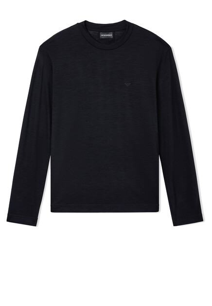 Лонгслив из тонкой шерсти EMPORIO ARMANI