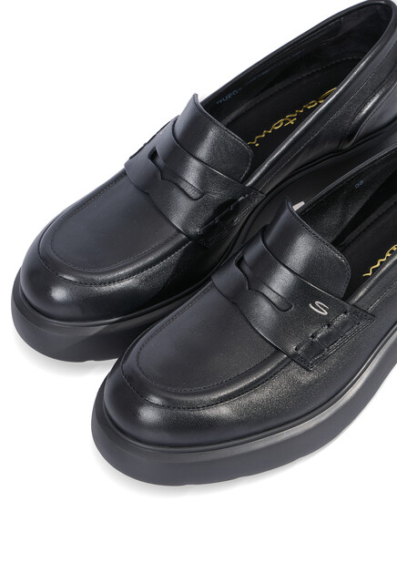 Лоферы SANTONI  - Кожа - цвет черный