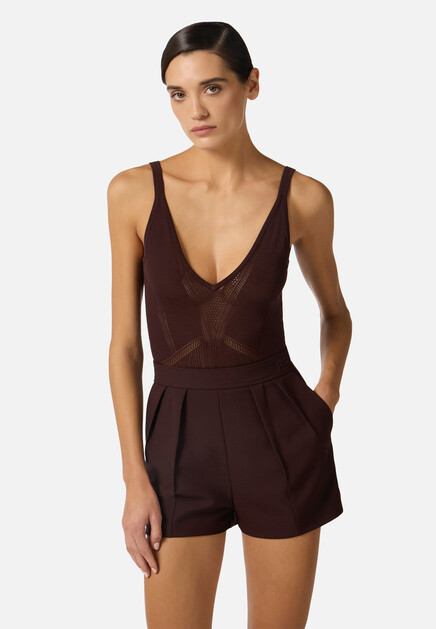 Боди ELISABETTA FRANCHI  - Вискоза - цвет коричневый