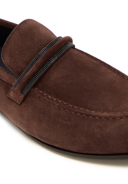 Лоферы BRUNELLO CUCINELLI  - Замша - цвет бордовый