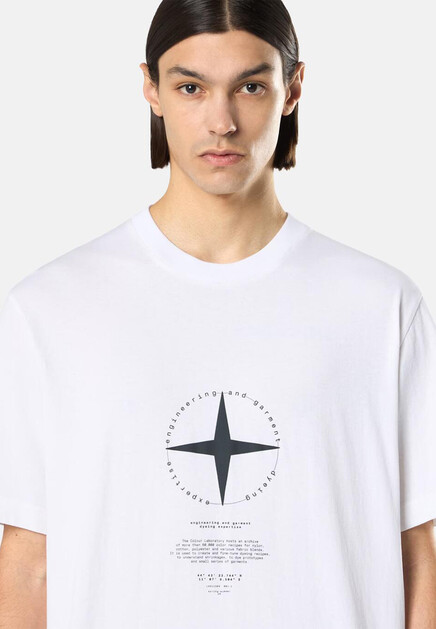 Футболка STONE ISLAND  - Хлопок - цвет белый