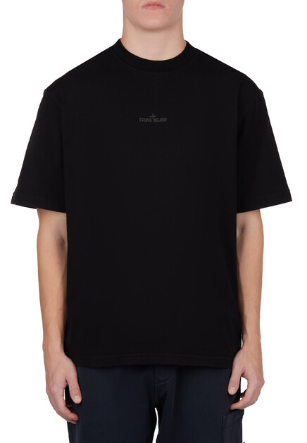 Футболка STONE ISLAND  - Хлопок - цвет черный