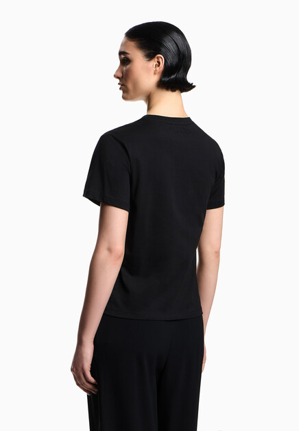 Футболка EMPORIO ARMANI  - Хлопок - цвет черный