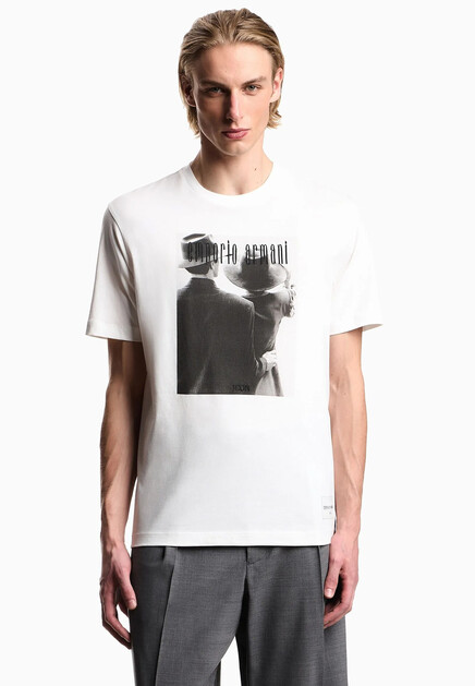 Футболка EMPORIO ARMANI  - Хлопок - цвет белый