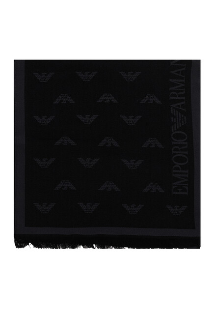 Черный шарф EMPORIO ARMANI