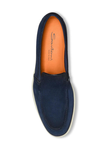 Лоферы SANTONI  - Замша - цвет синий