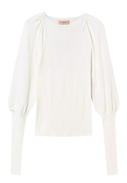 Приталенный трикотажный джемпер со сборками TWINSET Milano