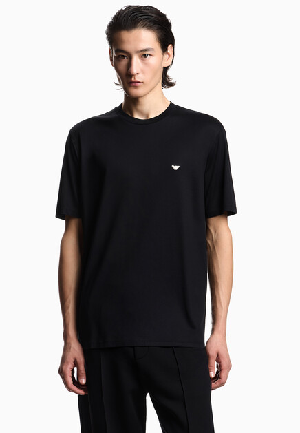 Футболка EMPORIO ARMANI  - Хлопок, Лиоцелл - цвет черный