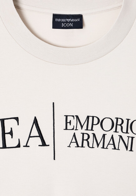 Футболка EMPORIO ARMANI  - Хлопок - цвет бежевый