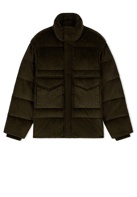 Пуховик из вельвета EMPORIO ARMANI