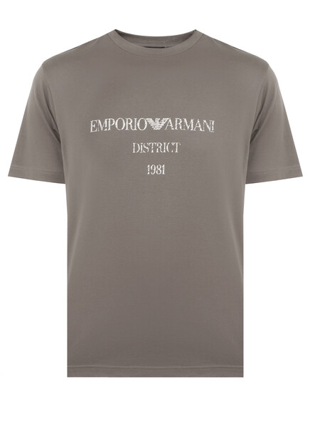Хлопковая футболка с логотипом EMPORIO ARMANI