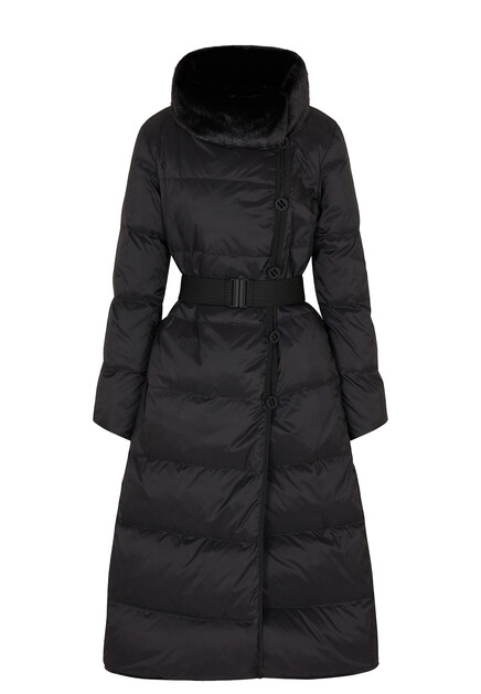 Пуховик с меховым воротником EMPORIO ARMANI