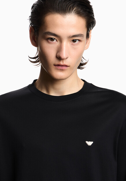 Лонгслив EMPORIO ARMANI  - Хлопок, Лиоцелл