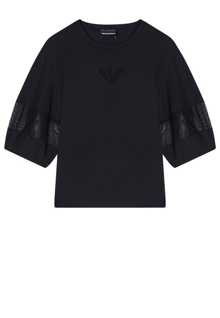 Футболка с объемными рукавами EMPORIO ARMANI