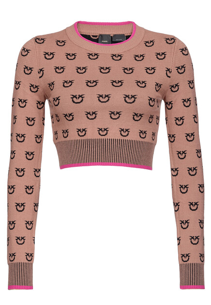Укороченный джемпер с жаккардовым узором  PINKO