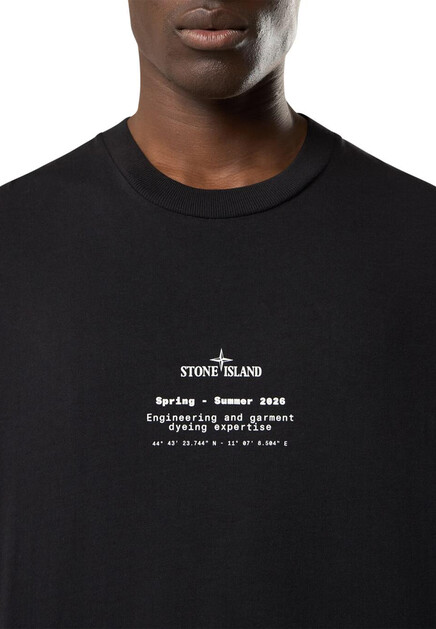 Футболка STONE ISLAND  - Хлопок - цвет черный