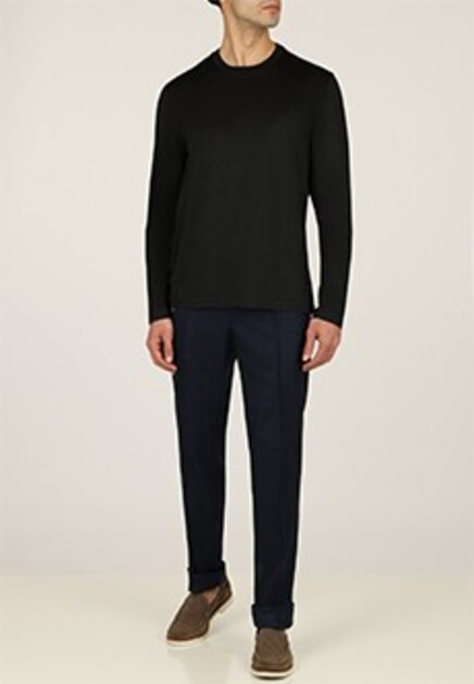 Хлопковый лонгслив с вышитым логотипом BRIONI