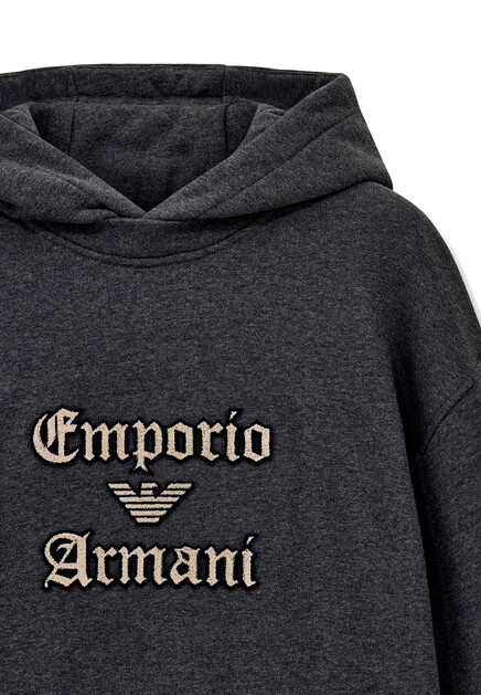 Худи EMPORIO ARMANI  - Хлопок - цвет серый
