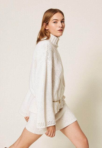 Свитер TWINSET Milano  - Вискоза, Шерсть - цвет белый