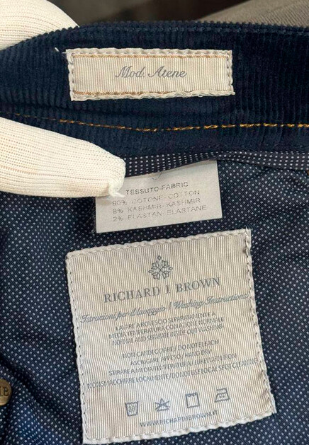 Брюки из хлопкового вельвета и кашемира RICHARD J. BROWN