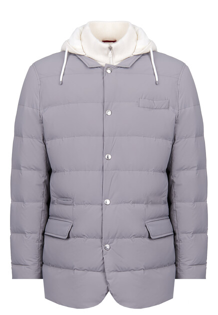 Комбинированный пуховик  BRUNELLO CUCINELLI