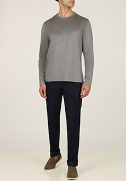 Хлопковый лонгслив с вышитым логотипом BRIONI