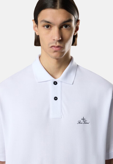 Поло STONE ISLAND  - Хлопок - цвет белый