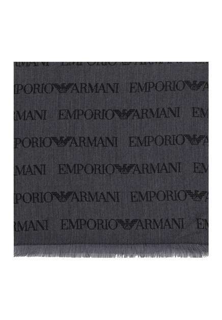 Шарф  цвета хаки EMPORIO ARMANI