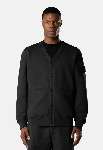 Кардиган STONE ISLAND  - Хлопок - цвет черный