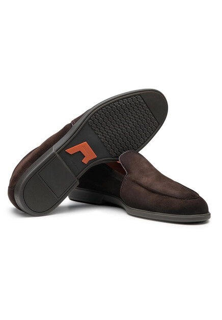 Лоферы SANTONI  - Замша - цвет коричневый
