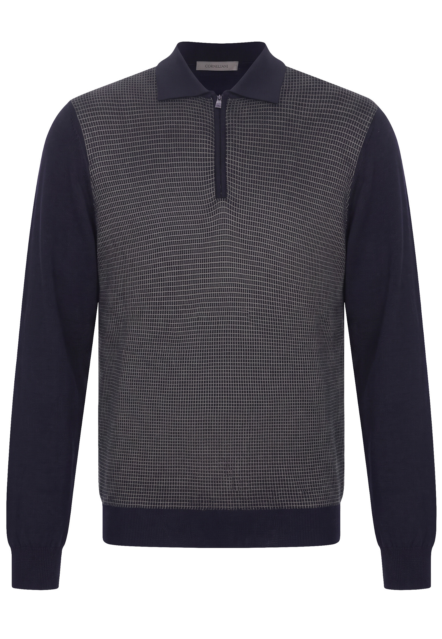 Рубашка-поло из шерсти и шелка CORNELIANI