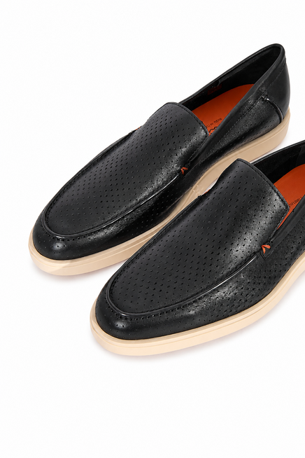 Лоферы SANTONI  - Кожа - цвет черный