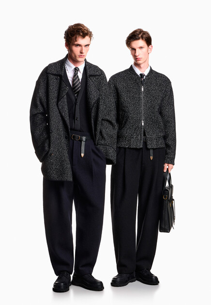 Куртка EMPORIO ARMANI  - Хлопок, Шерсть - цвет черный