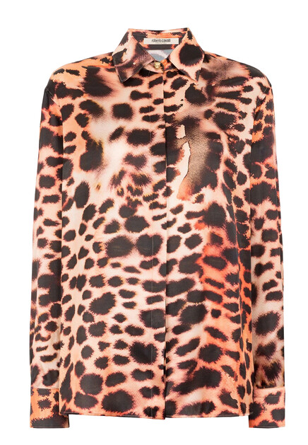 Блуза с анималистичным принтом  ROBERTO CAVALLI