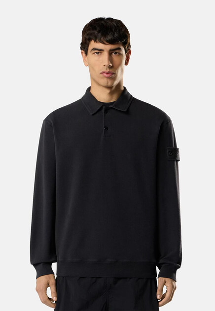 Поло STONE ISLAND  - Хлопок - цвет черный