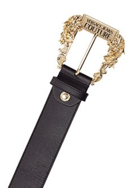 Черный ремень из кожи VERSACE JEANS COUTURE